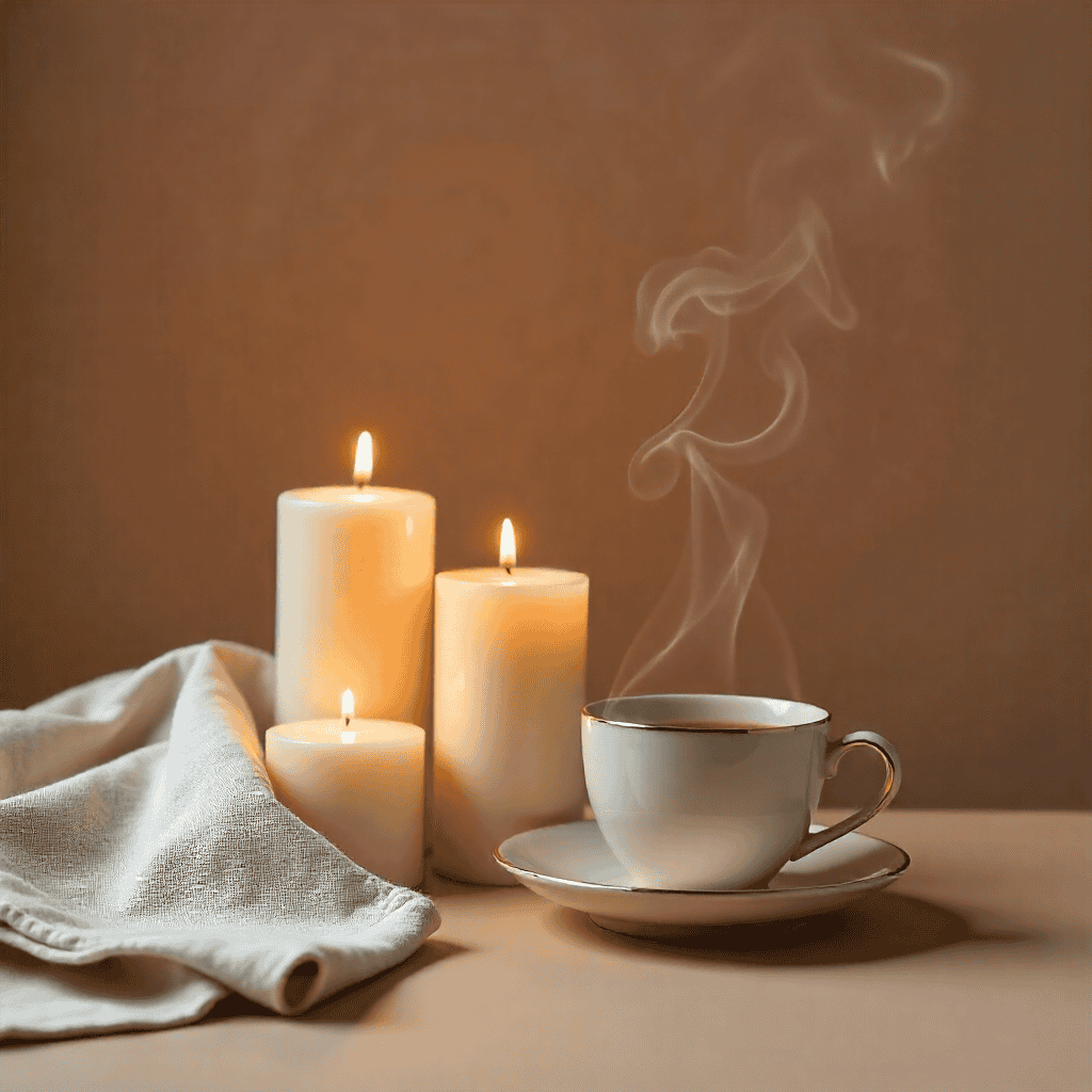 Luxury candle collection in elegant setting