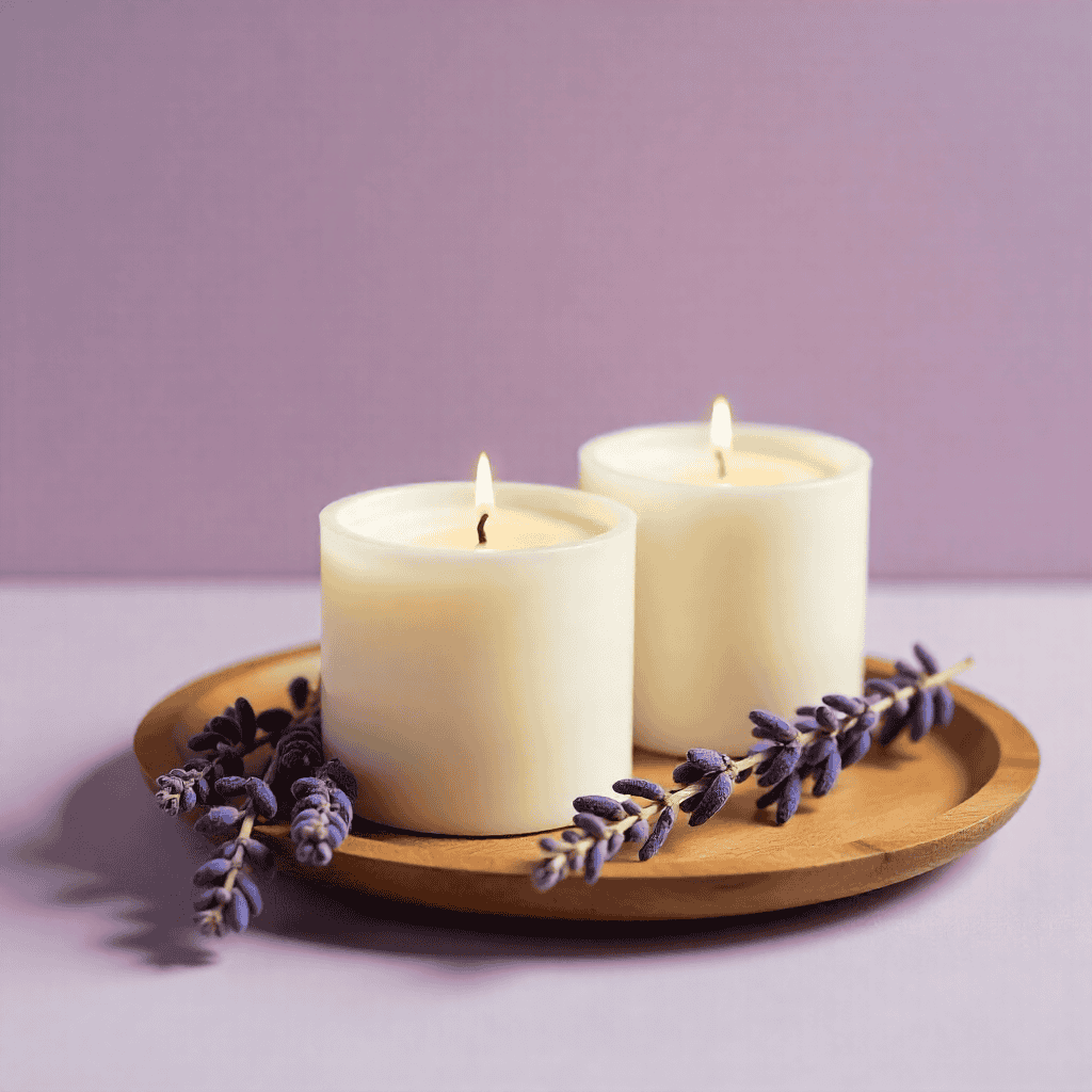 Hand pouring wax into candle mold